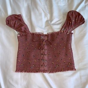 PACSUN Mauve Floral Blouse